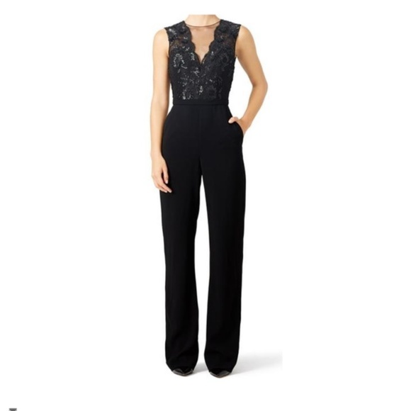 Theia Pants - Theia Marisol Sequin Illusion Jumpsuit